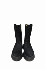 Black Suede Stud Boots