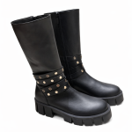 Black Small Stud Boots