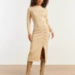 Knitted Dress with Buttons