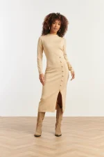 Knitted Dress with Buttons