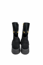 Black Suede Stud Boots - Image 2