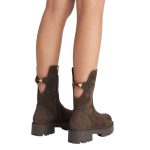 Brown Suede Stud Boots