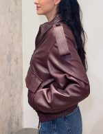 Leather Jacket Burgundy - Image 2