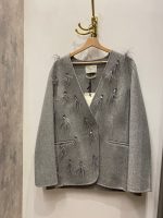 Grey Jacket with Feathers