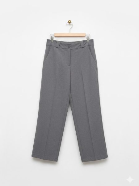 Grey Pants Wide Leg