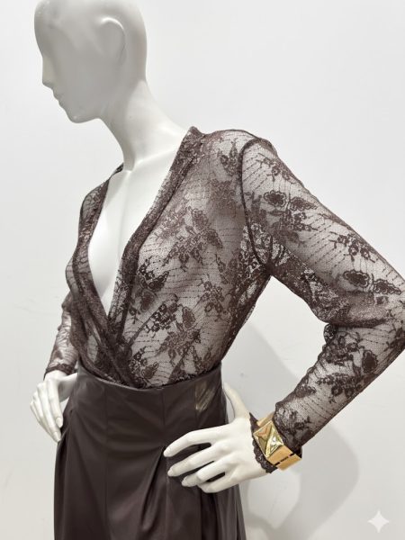 Brown See Through Top