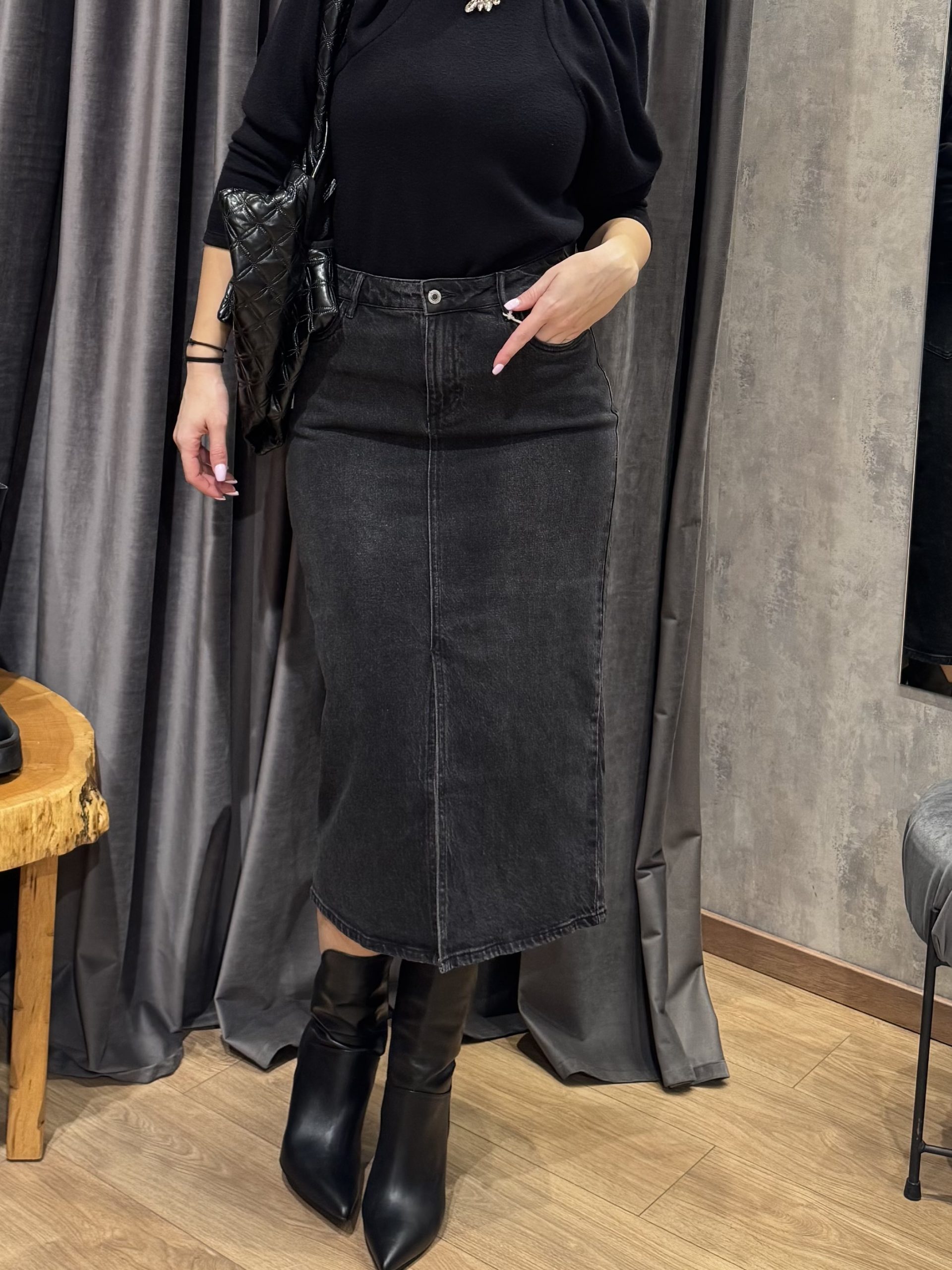 IMG_5294 Dark Denim Skirt - Image 1