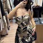 Gold Design Mini Dress