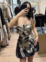 Gold Design Mini Dress