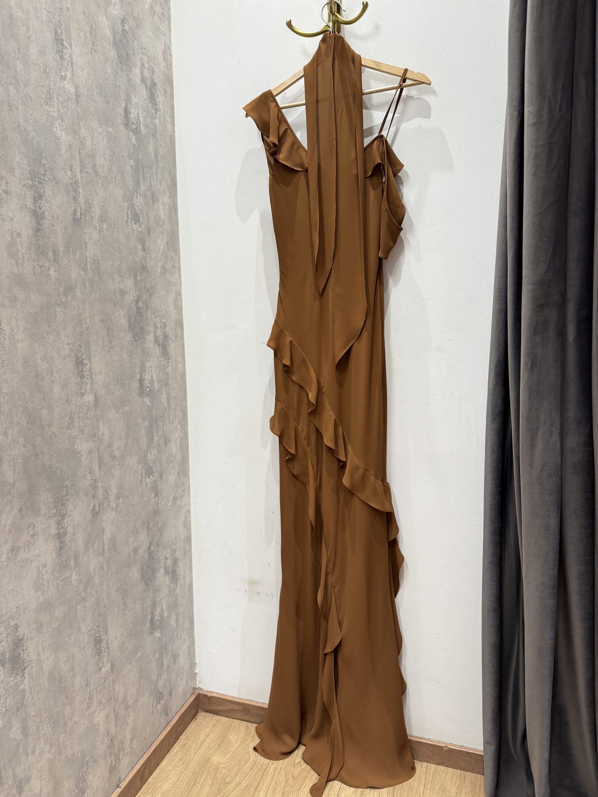 IMG_5795 Brown Dress Ruffles - Image 1