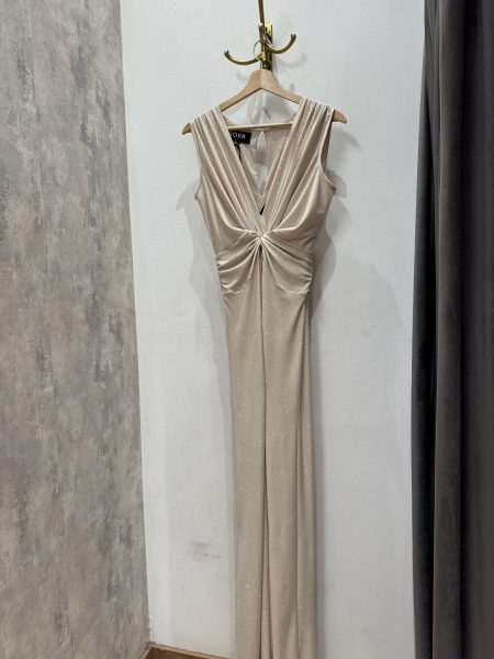 Cream Sparkle Knot Dress