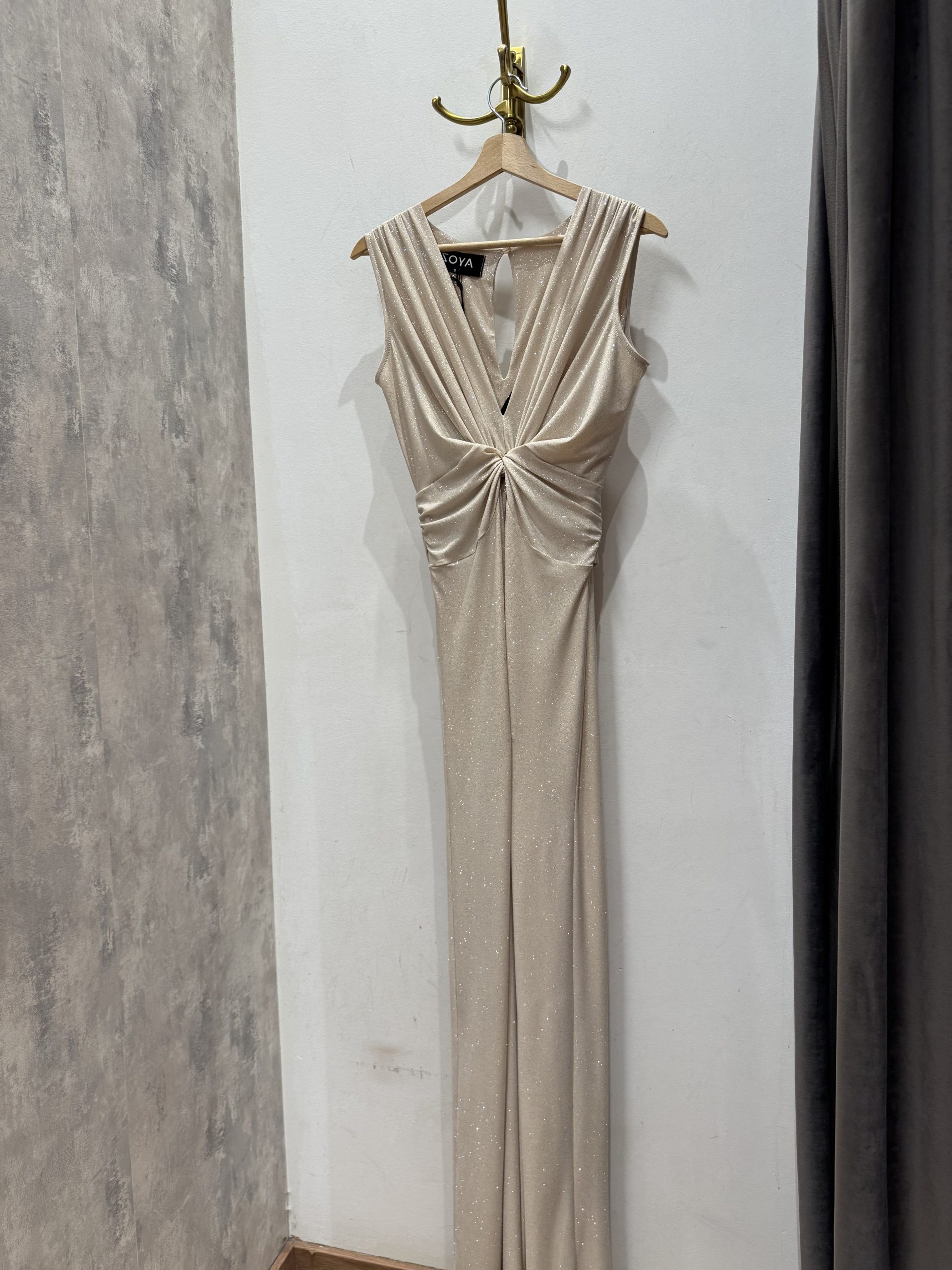 IMG_5803 Cream Sparkle Knot Dress - Image 1