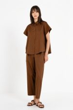 Brown Barrel Pants