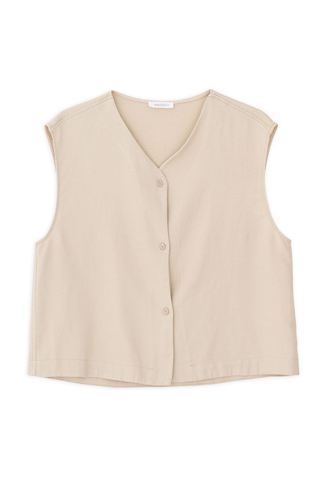 iyW8qzoQ Linen Vest - Image 1